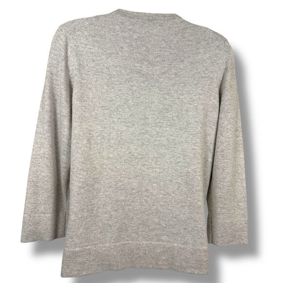Marks Spencer Sweater Womens 10 Gray Little Cardigan Button Circle Neck Coastal - Picture 7 of 11